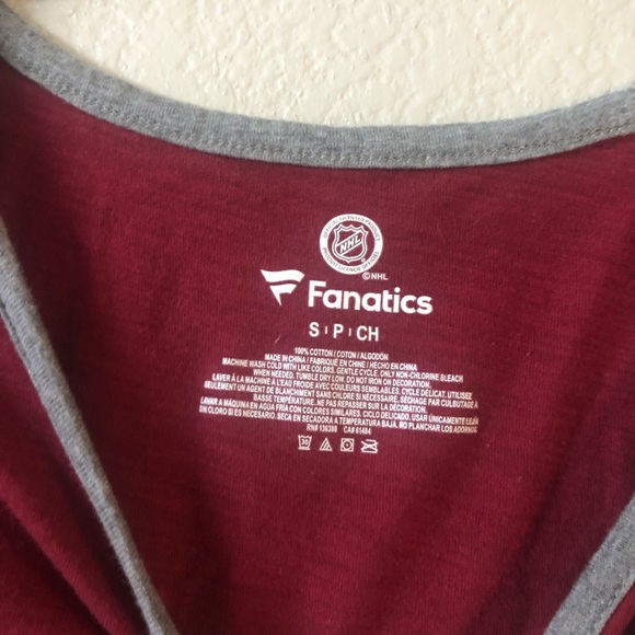 NHL Fanatics Women's AZ Coyotes Red/Heathered Gray True Classics Henley, Small - Picture 6 of 12